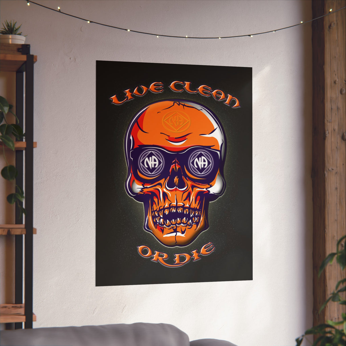 Live Clean Skull Vertical Posters