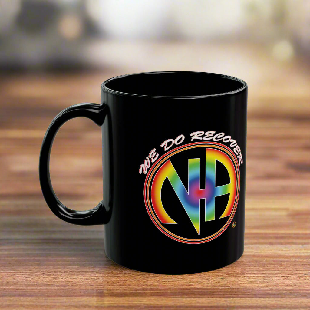 We Do Recover Rainbow 11/15oz Black Mug