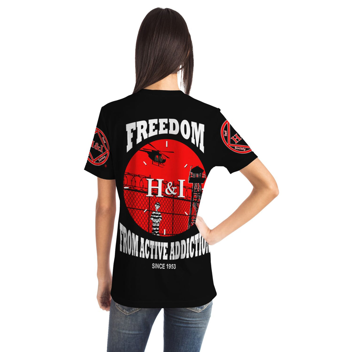 Freedom From Addiction AOP T-shirts