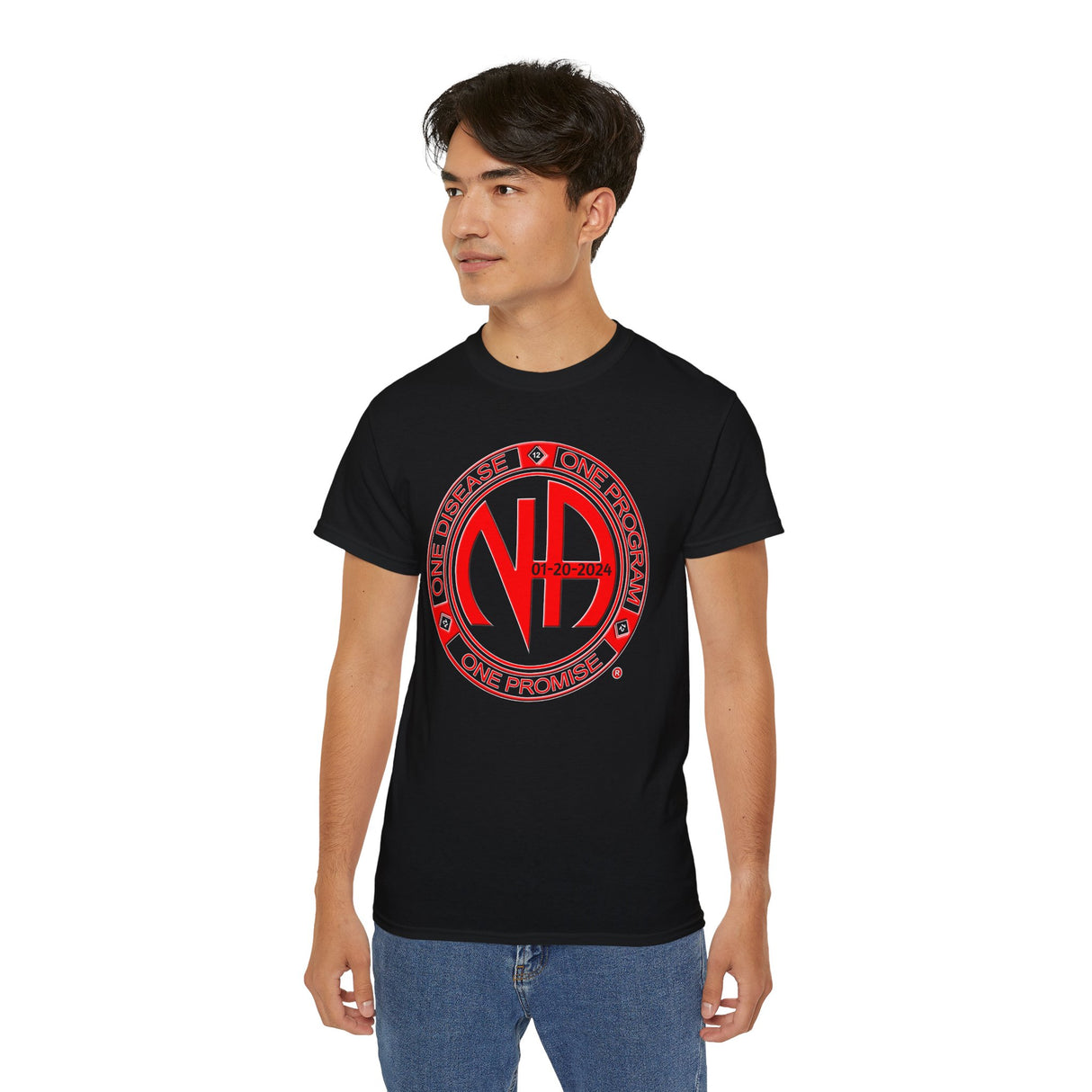 Custom Red One Disease, One Program Unisex Tee