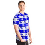 Blue Striped Symbol AOP T-shirts