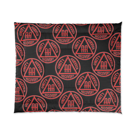 AA Symbol Black & Red Comforter