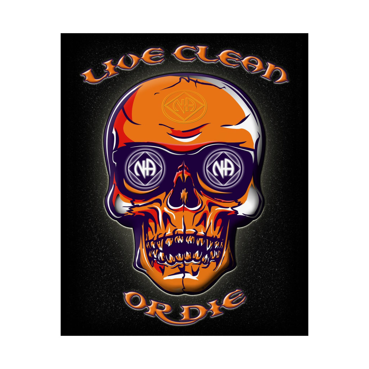 Live Clean Skull Vertical Posters