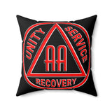 AA Symbol Black & Red  Pillow