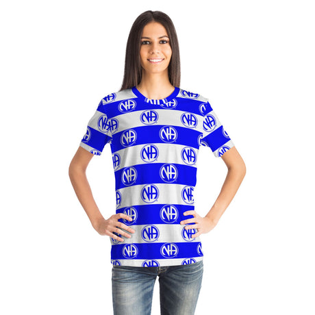 Blue Striped Symbol AOP T-shirts