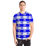 Blue Striped Symbol AOP T-shirts