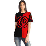 Black & Red Double Symbol AOP T-shirts