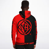 Black & Red Double Symbol AOP Hoodie