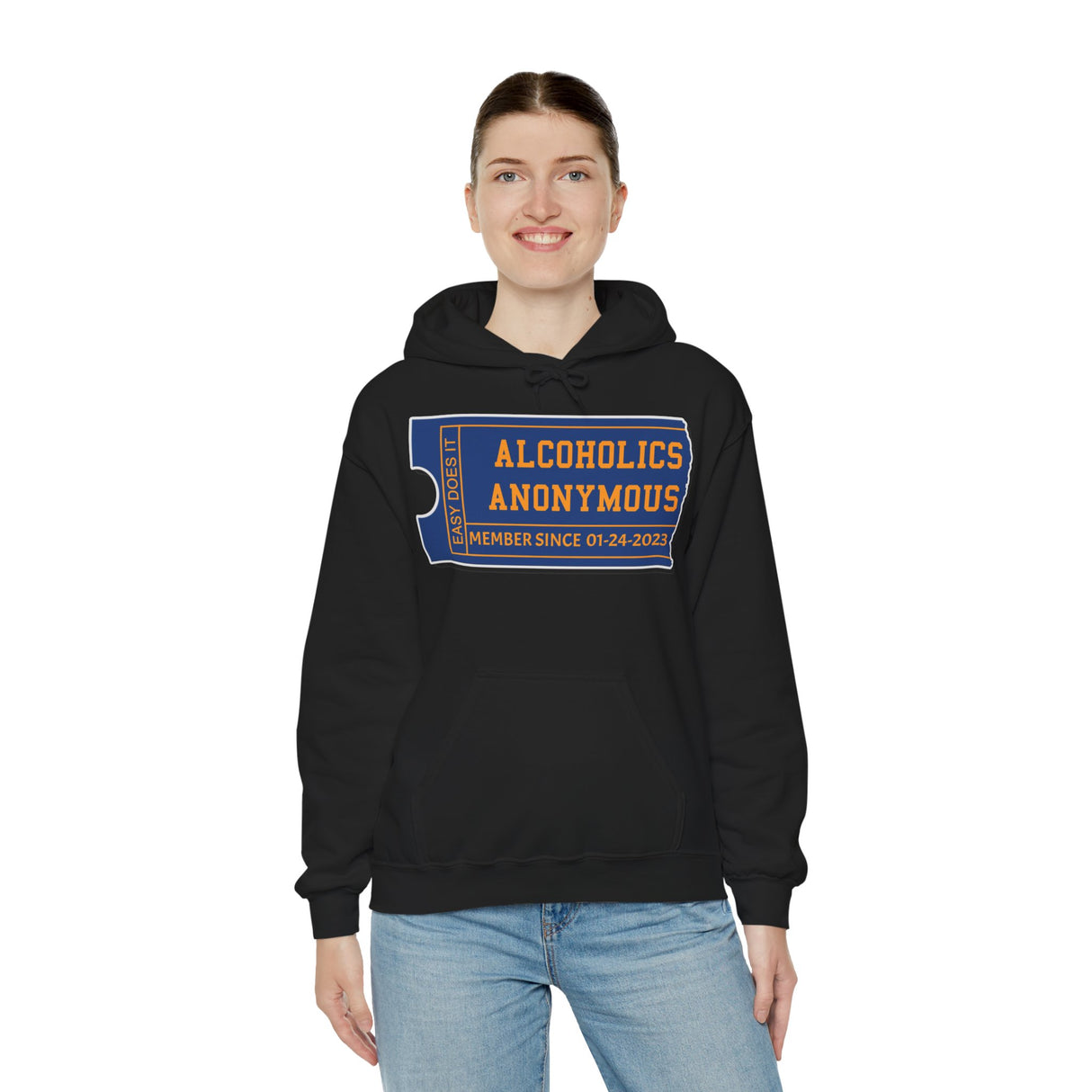 Custom AA Membership Ticket dtg Hoodie
