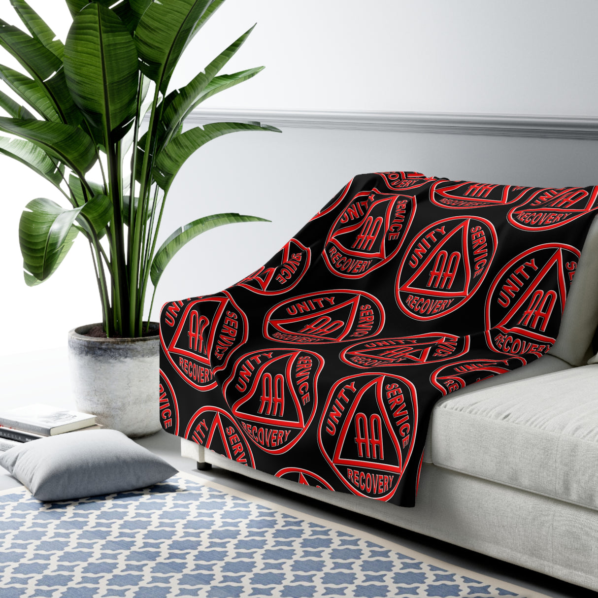 AA Symbol Black & Red Fleece Blanket