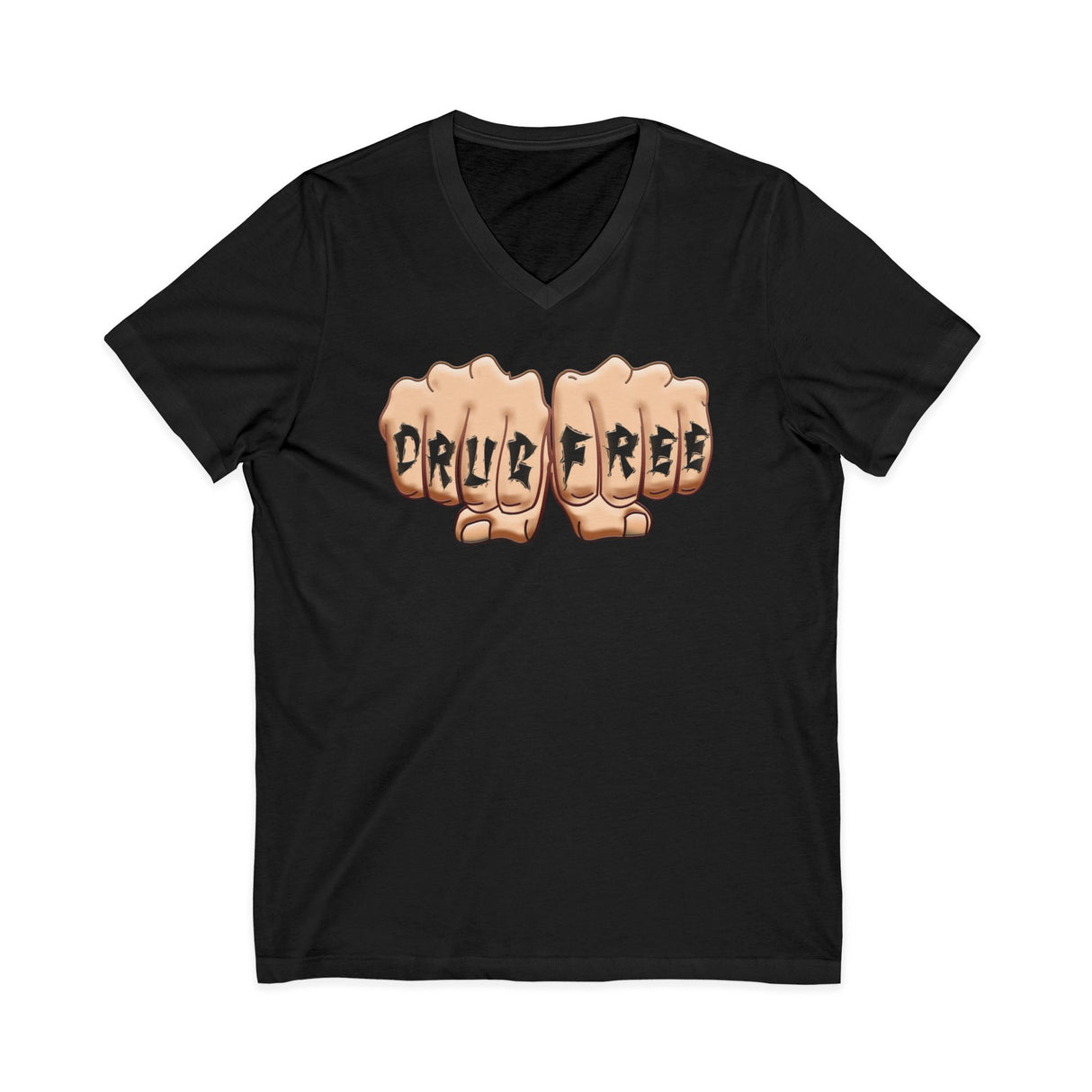 Drug Free Fist dtg V-Neck Tee