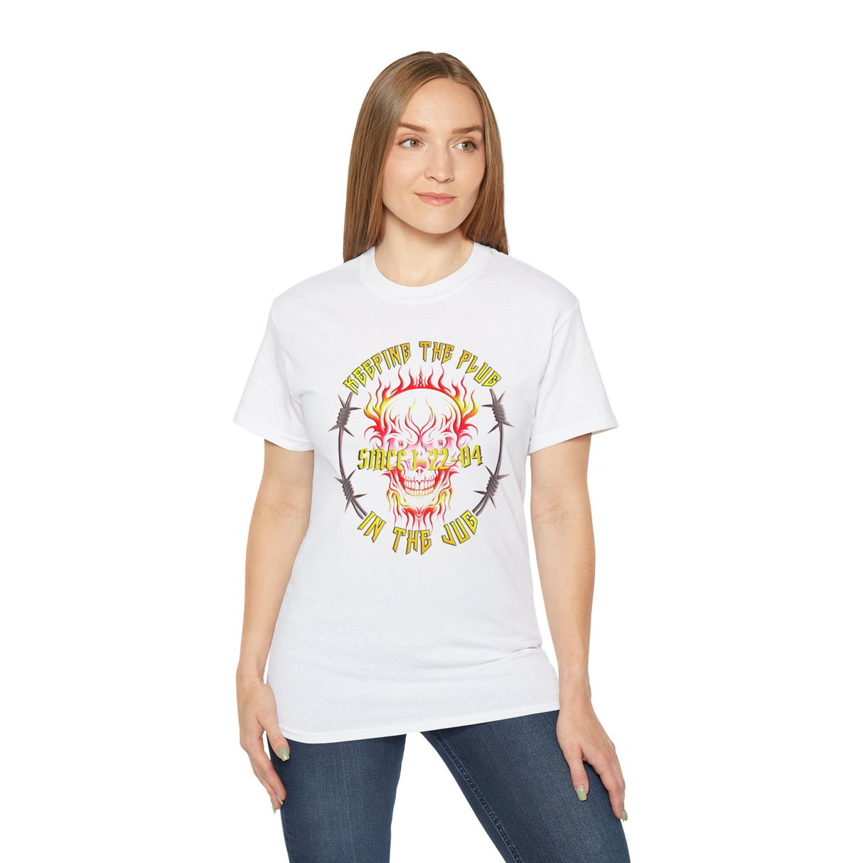 Customized AA Plug In Jug Skull dtg Tee