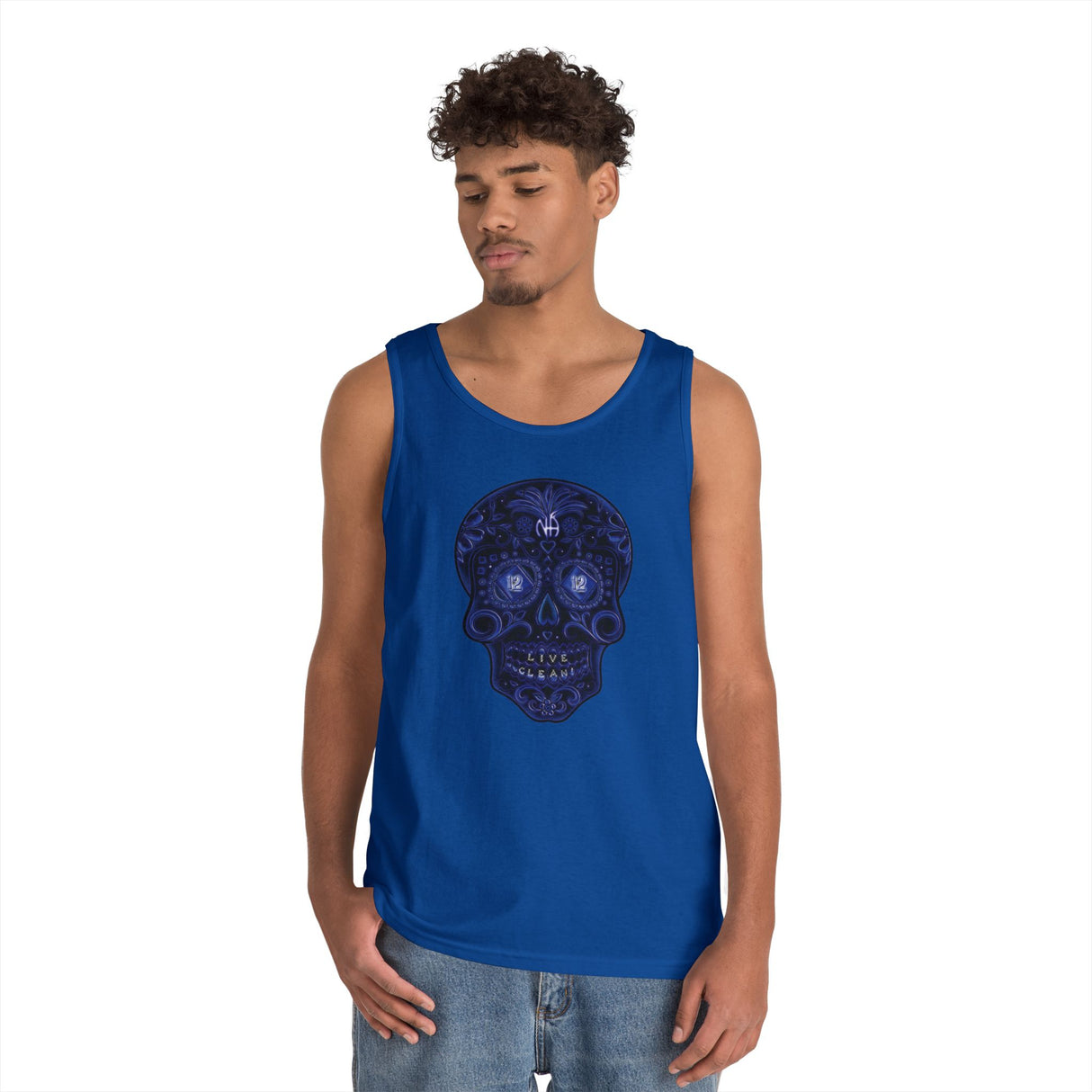 Sugar Skull In Blue NA dtg Tank Top