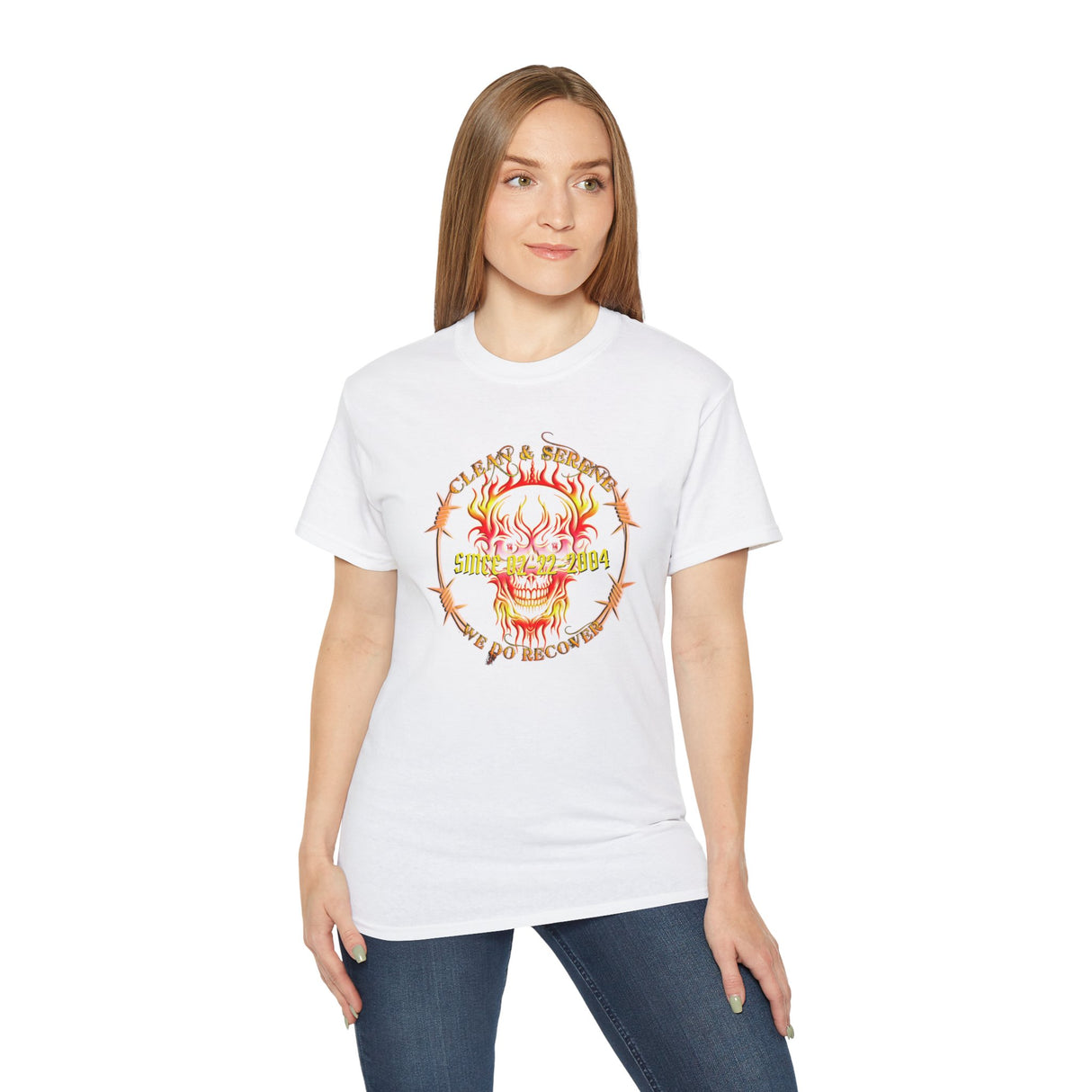Customized NA Flaming Skull dtg Tee