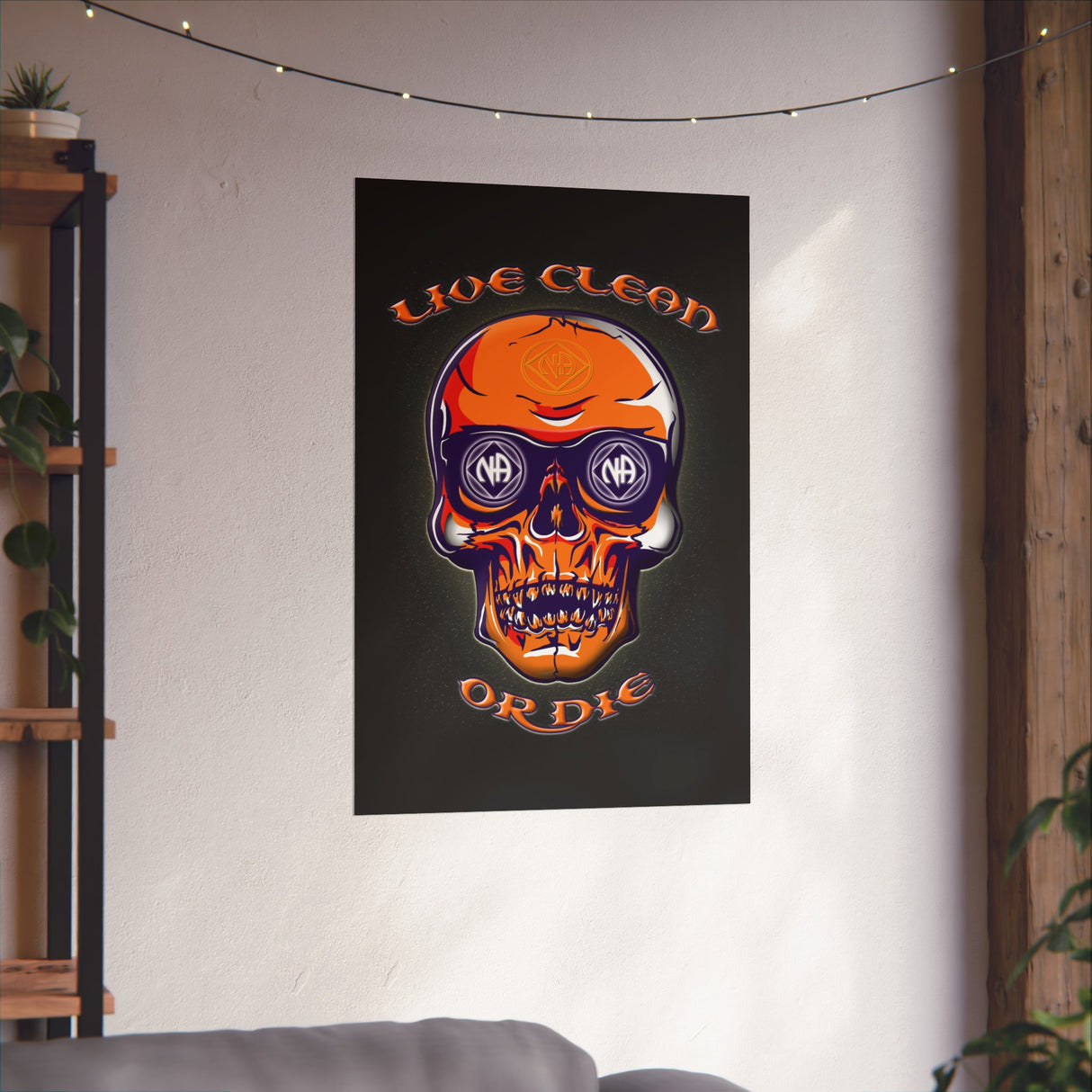 Live Clean Skull Vertical Posters