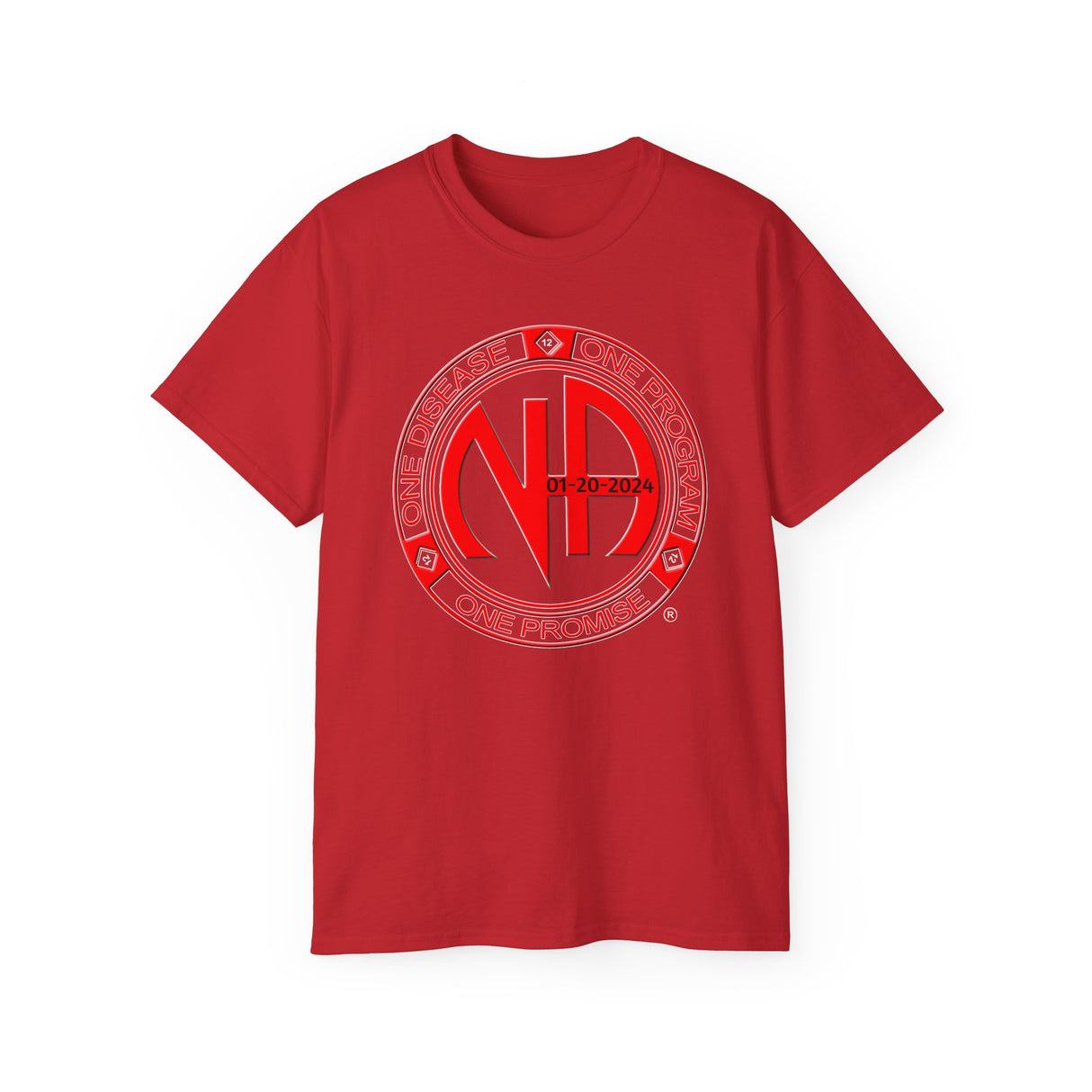 Custom Red One Disease, One Program Unisex Tee