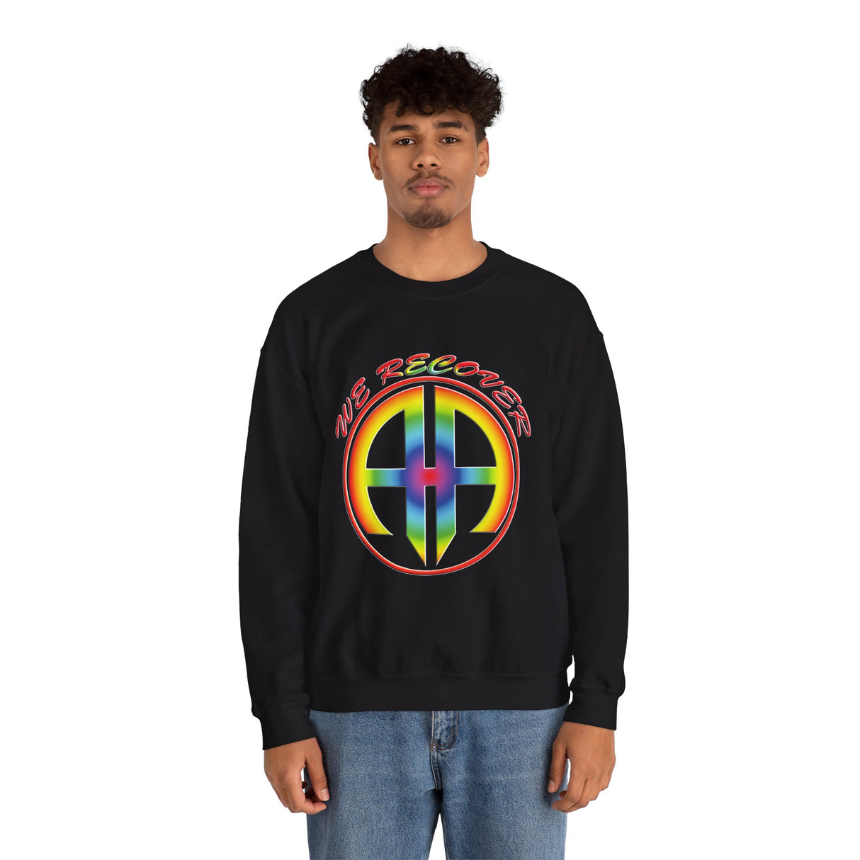 We Recover Rainbow dtg Crewneck Sweatshirt
