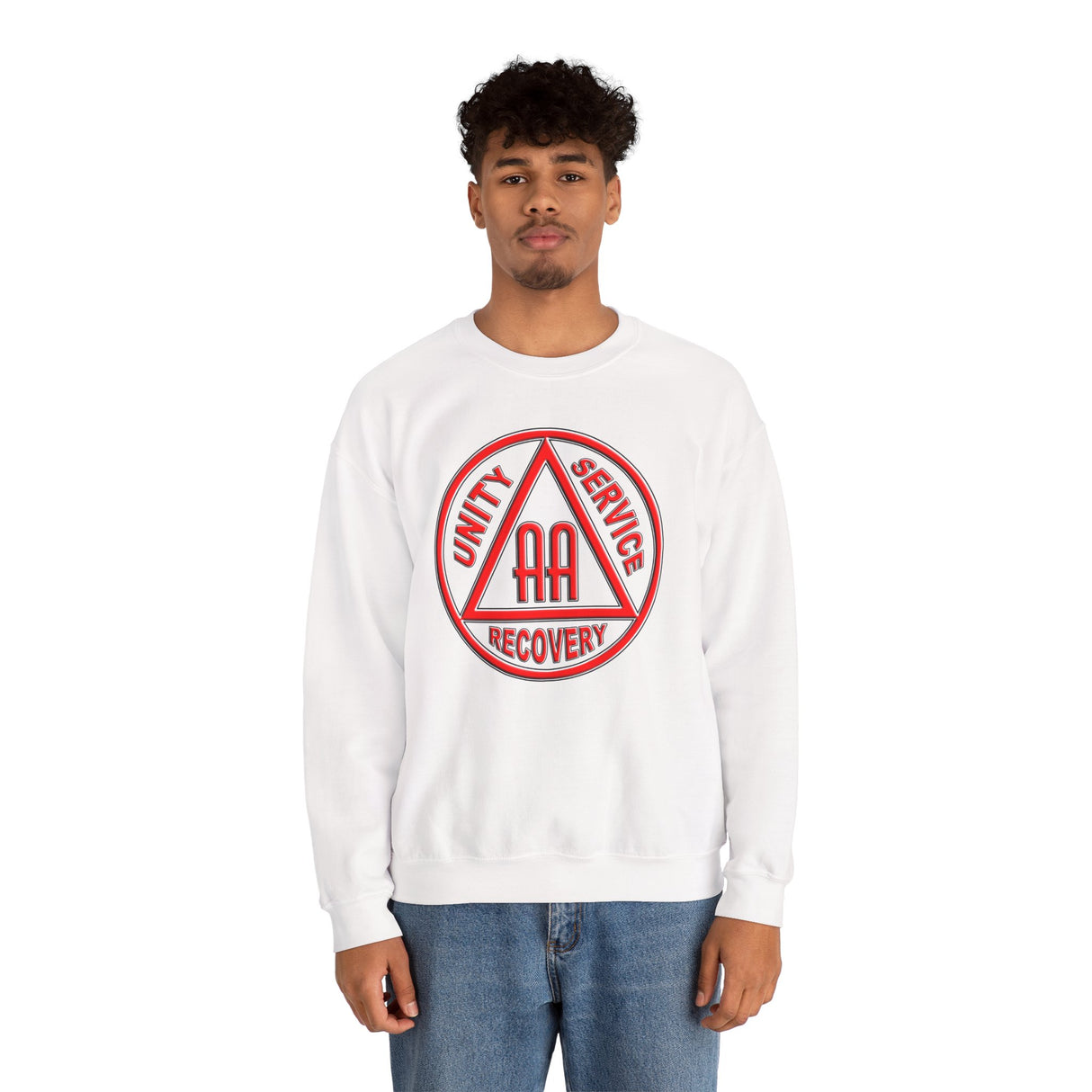 AA Black & Red Symbol dtg Crewneck Sweatshirt