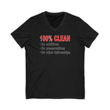 100% Clean V.2  dtg V-Neck Tee