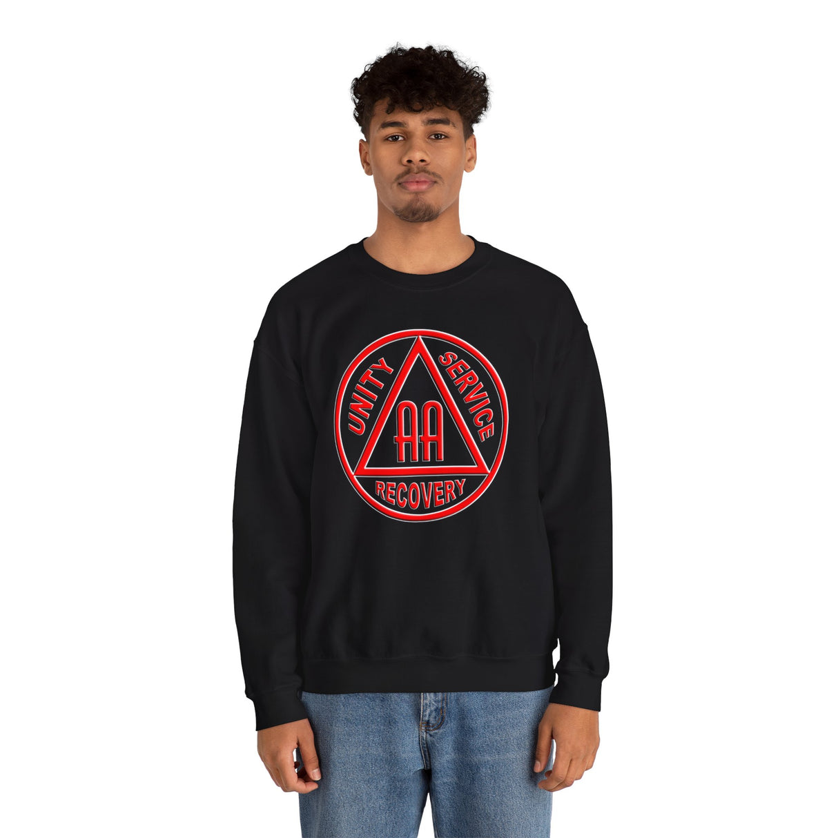 AA Black & Red Symbol dtg Crewneck Sweatshirt