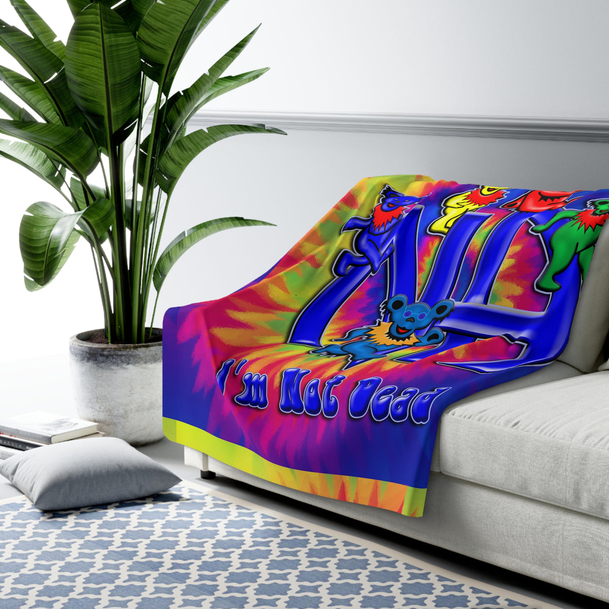 I'm Not Dead Tie Dye Fleece Blanket