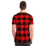 Black And Red Striped AOP T-shirts