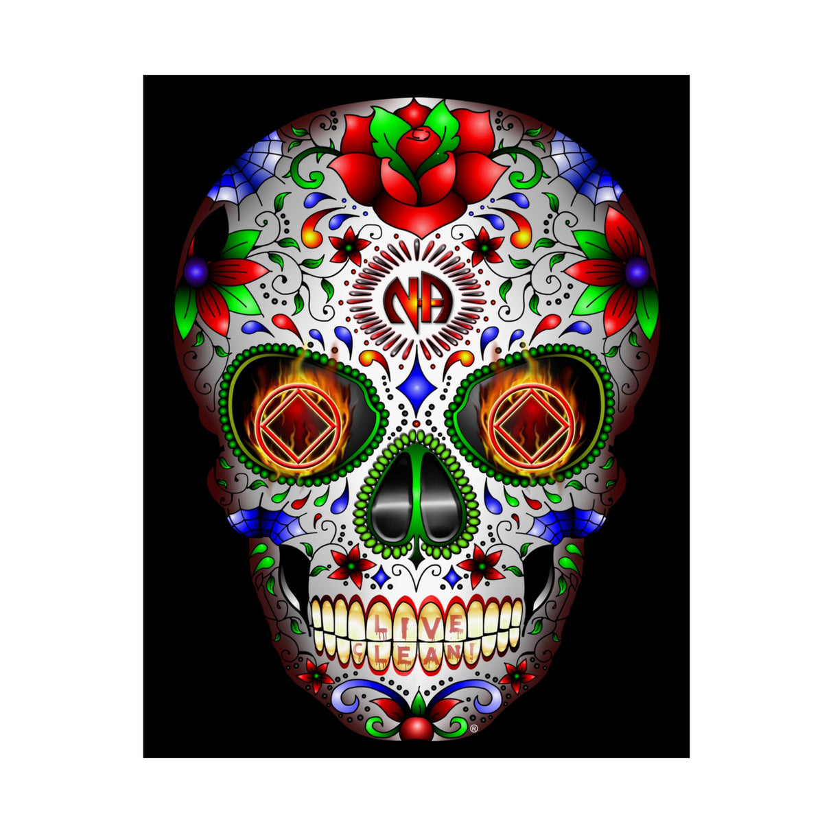 NA Sugar Skull 1  Vertical Posters