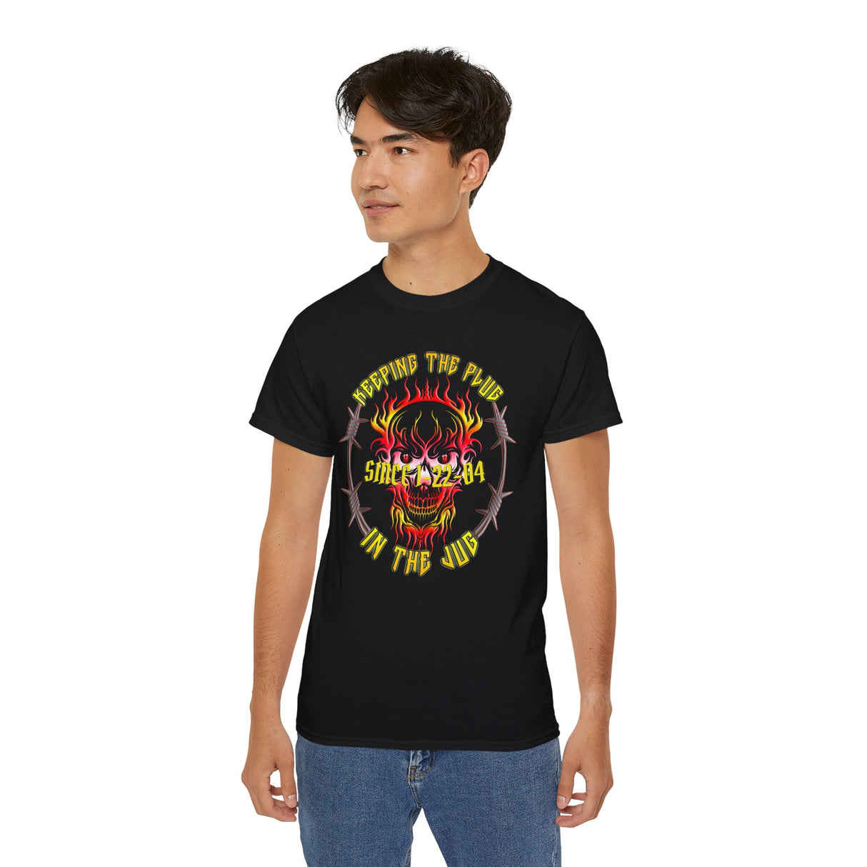 Customized AA Plug In Jug Skull dtg Tee