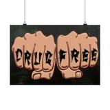 Drug Free Fist Horizontal Posters