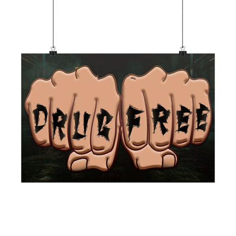 Drug Free Fist Horizontal Posters