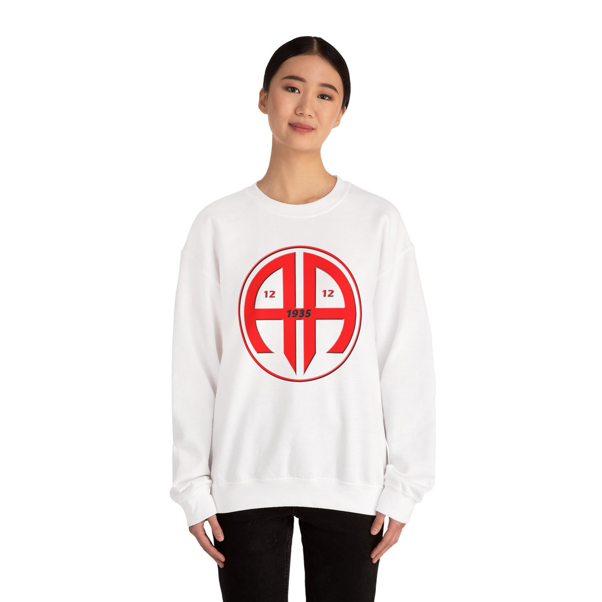Red AA Logo dtg Crewneck Sweatshirt