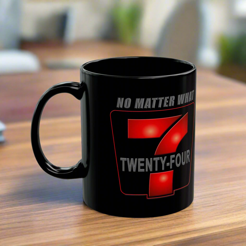 24/7 No Matter What 11/15oz Black Mug