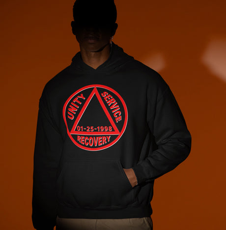 Custom AA Symbol Sober Date dtg Hoodie