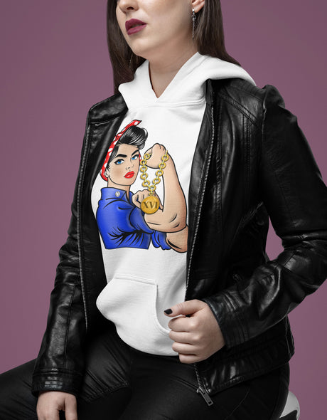 Custom AA Rosie The Riveter dtg Hoodie