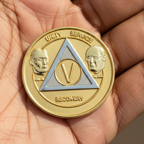 AA Founders Medallion Bi-Plate - 24hr-60 Yrs