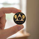 AA Founders Medallion Black - 24hr-60 Yrs