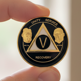 AA Founders Medallion Black - 24hr-60 Yrs