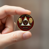 AA Founders Medallion Burgundy - 24hr-60 Yrs