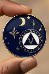 AA Medallion Moon And Stars