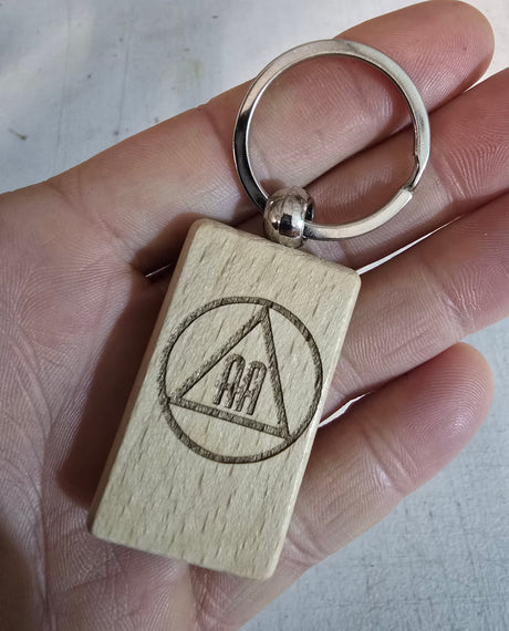 Wooden Sober Date Key Chain