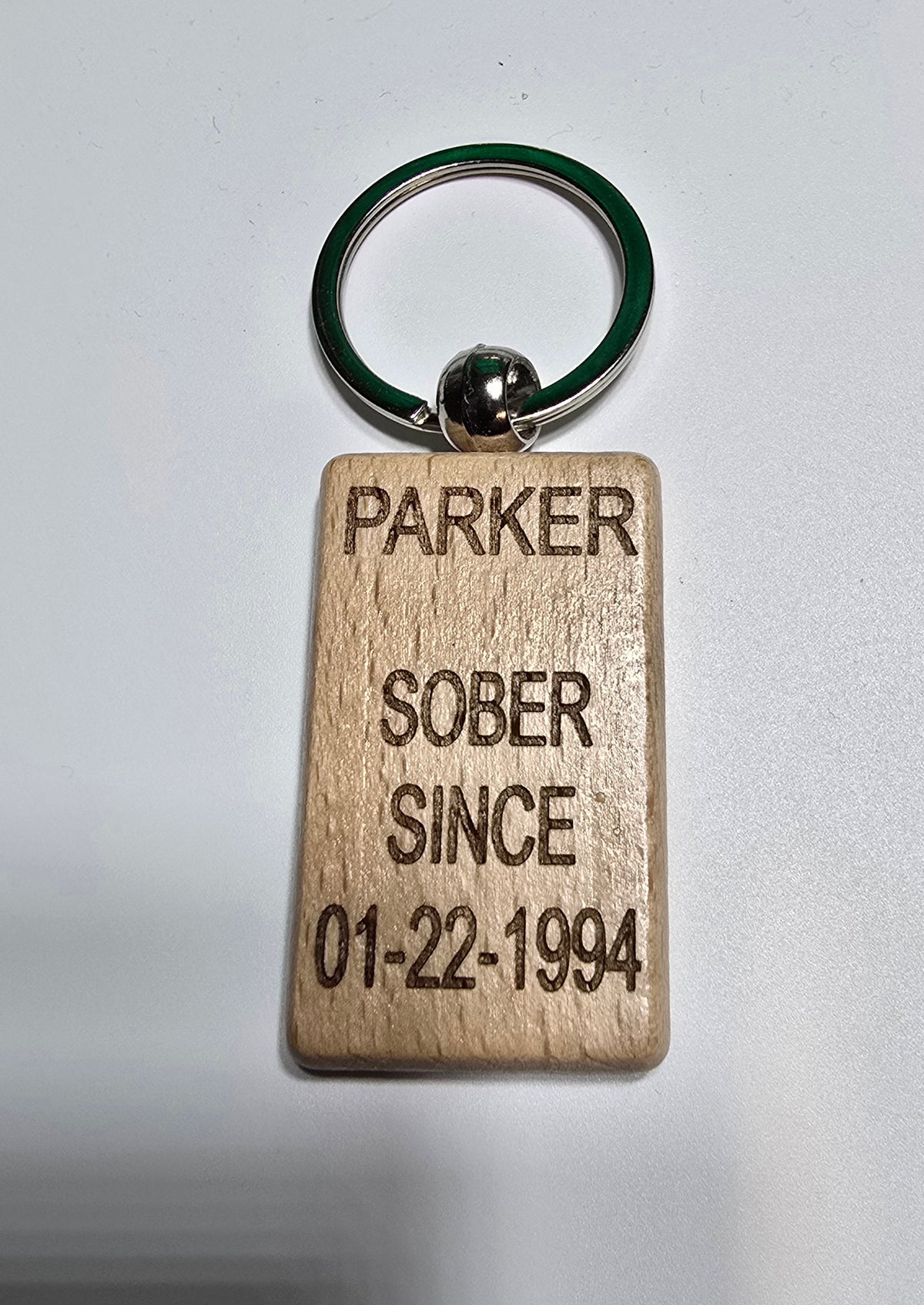 Anonymous Chain NAWEARS, Narcotics Anonymous, AA Wooden Sober Date Key Chain – nawears