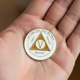 AA Medallion White and Gold