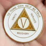 AA Medallion White and Gold