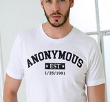 Custom Anonymous Est Clean Date Unisex Tee