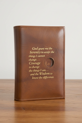 Cover-AA Large Print Big Book Cover w/ Serenity Prayer & Medallion Holder