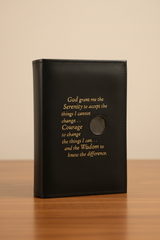Cover-AA Single Book Cover for Large Print Paperback Big Book with Serenity Prayer and Coin Holder