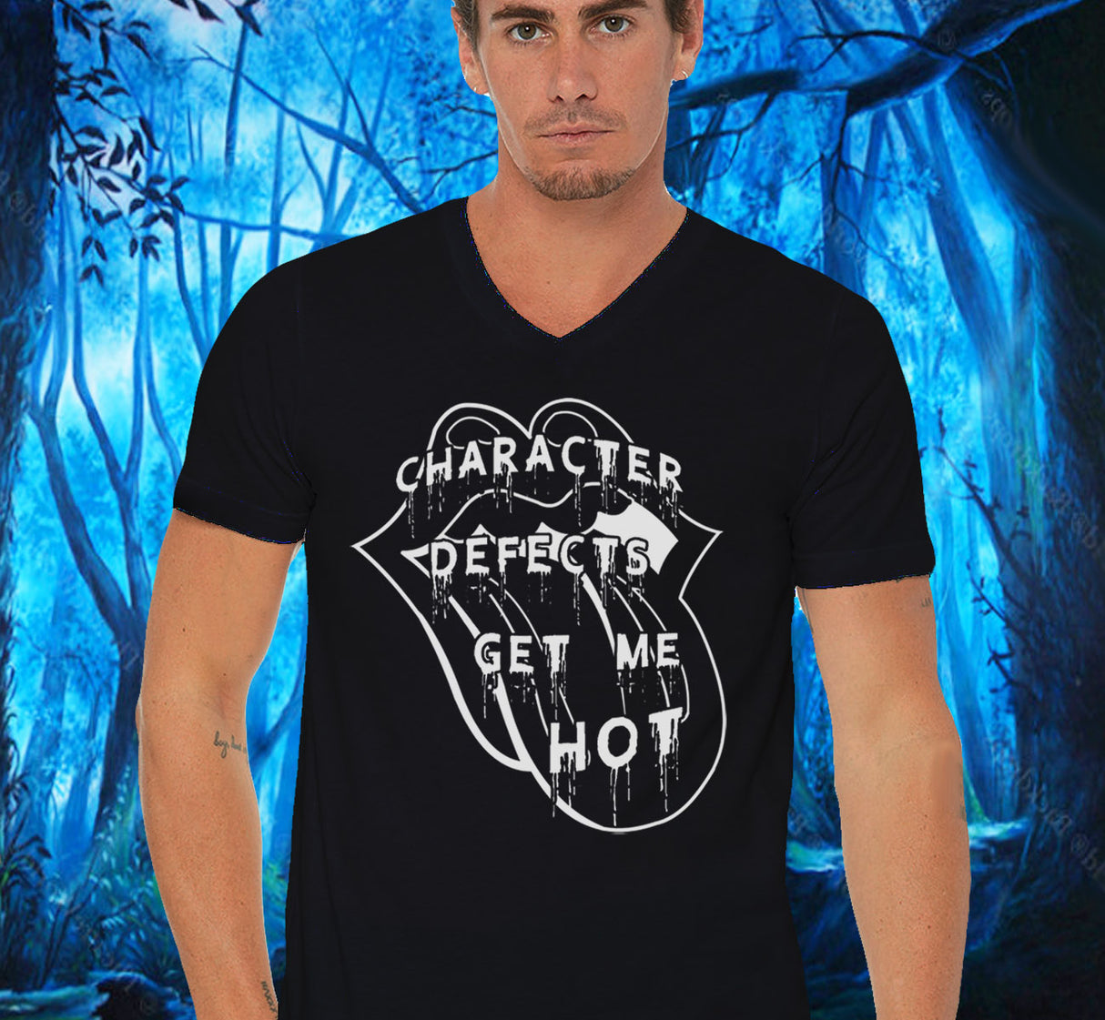 Defects Get Me Hot V-neck Tee