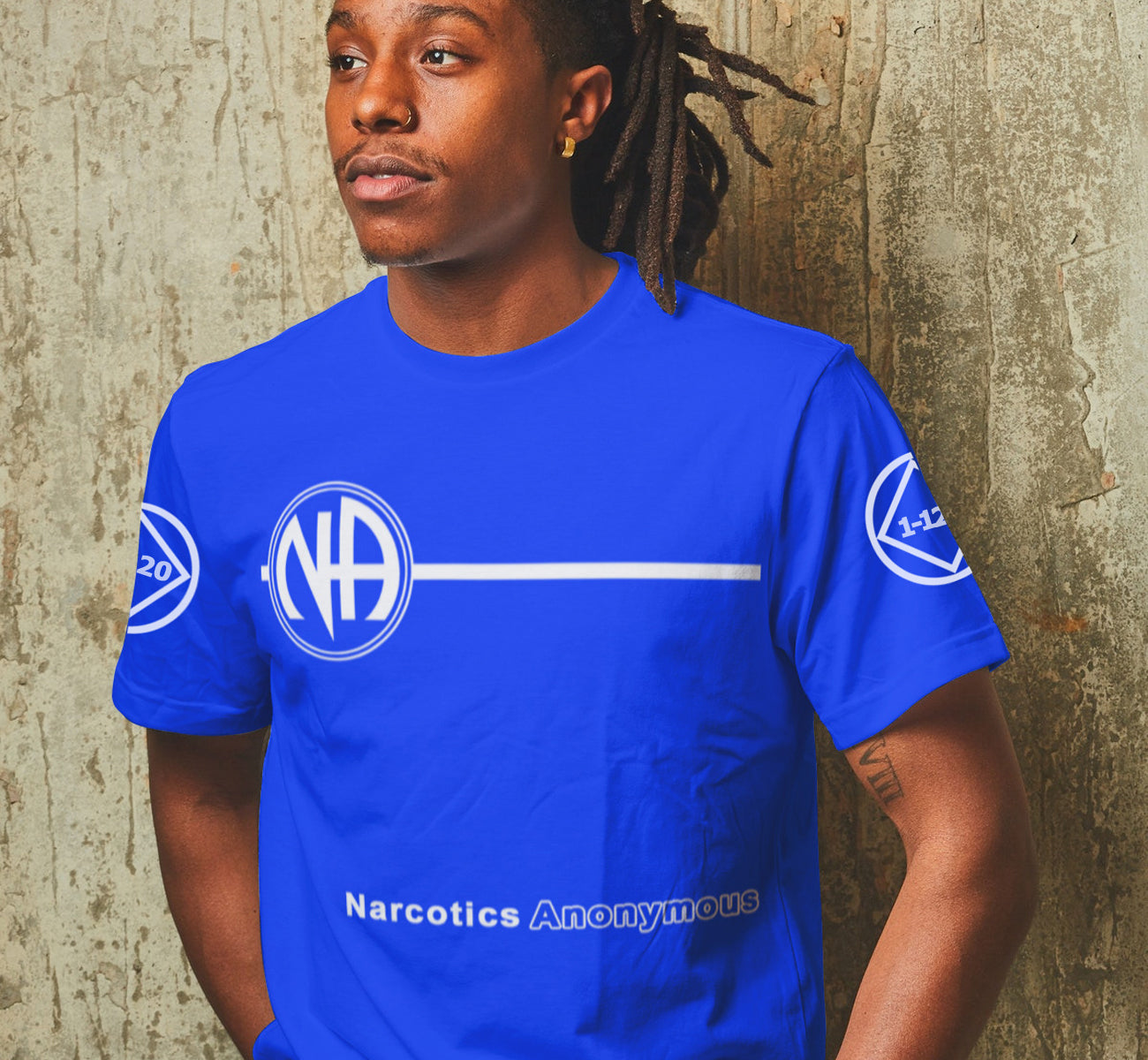 NA SHIRTS, Narcotics Anonymous Shirt, BASIC TEXT CLEAN DATE TEE