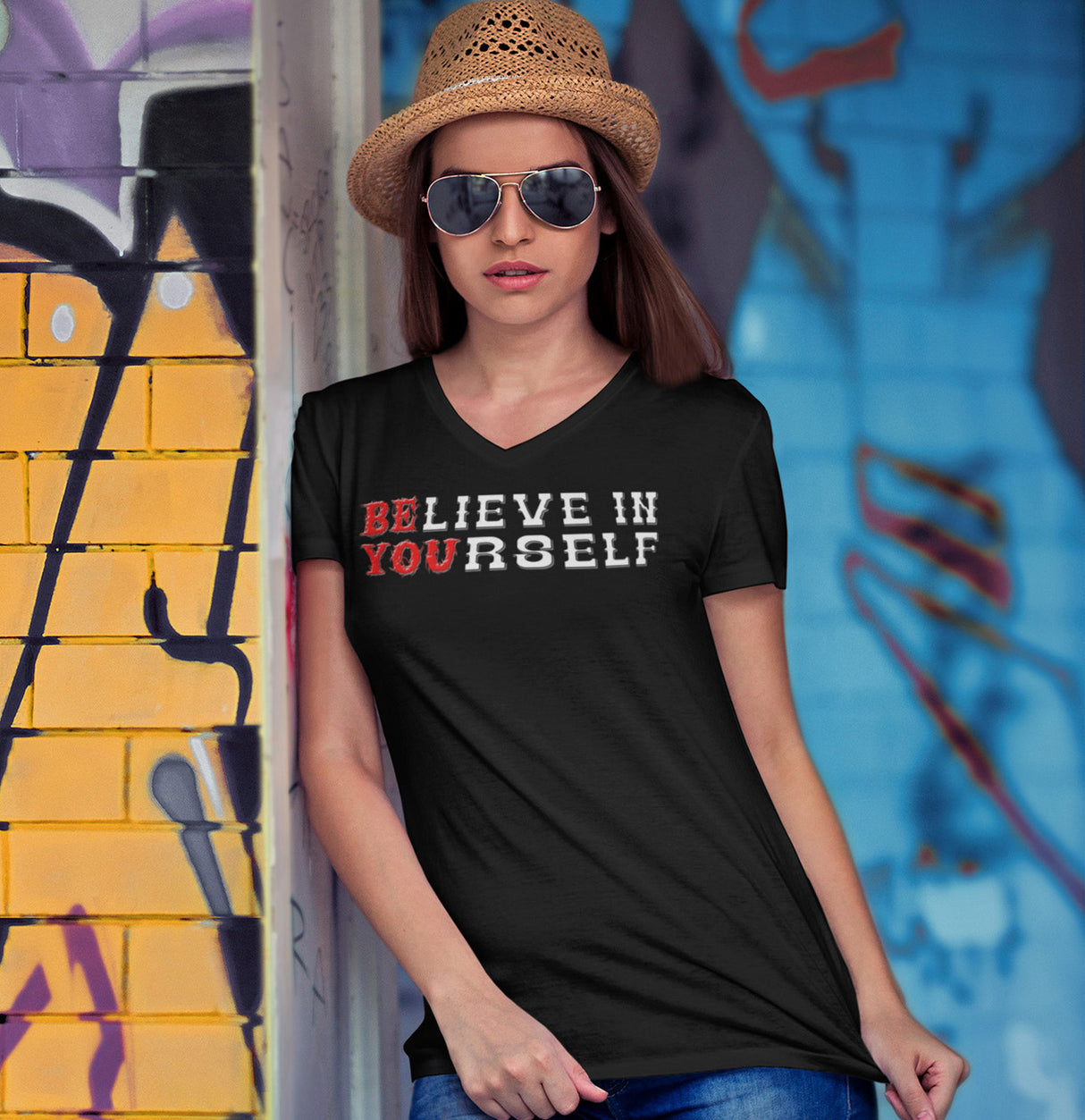 Believe In Yourself - Be You dtg V-Neck Tee