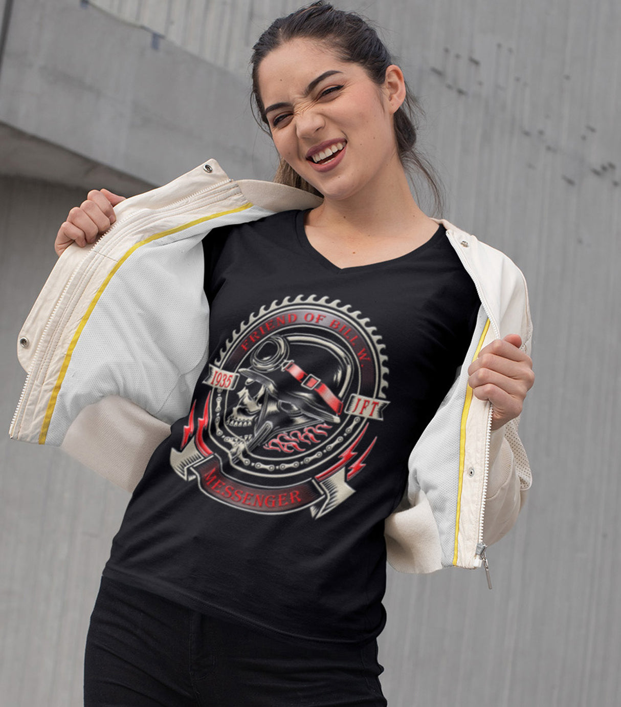 Bill W 1935 Messenger AA V-Neck Tee